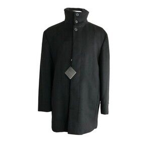 J. Ferrar Jacket Men Size M Black Long Sleeve Wool Blend Button Front